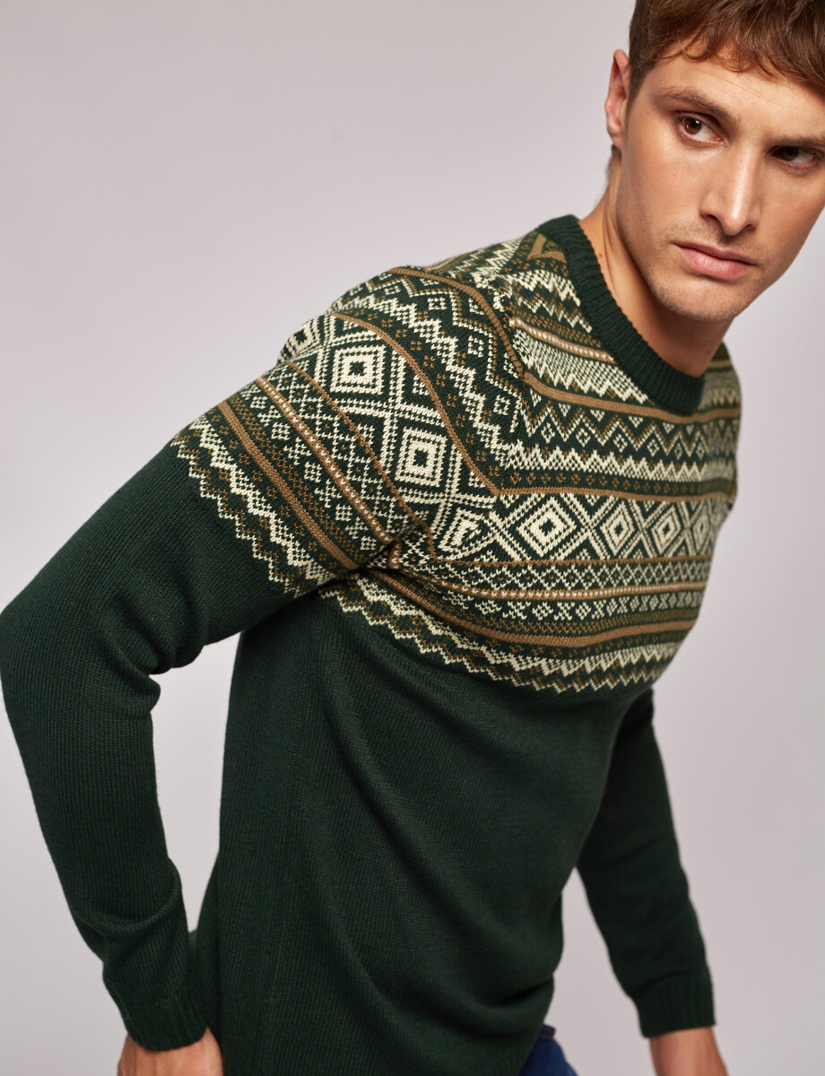 Sweater Jacquard verde