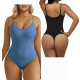 Body Faja Modelador Reductor Con Broche con relleno Celeste