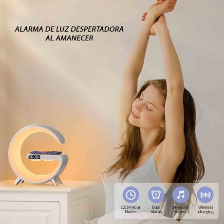 Parlante Bluetooth Inalámbrico C/ Carga Rápida Cel Y Luz Led Blanco