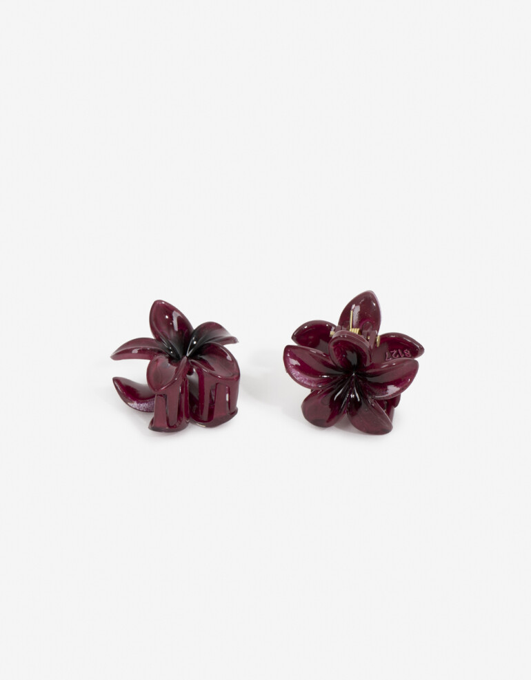 Broches Sets Flores Set De Broches Flor - Rojo Burdeaux