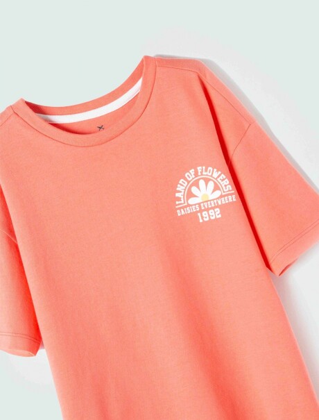 CAMISETA INFANTIL CON ESTAMPA NARANJA