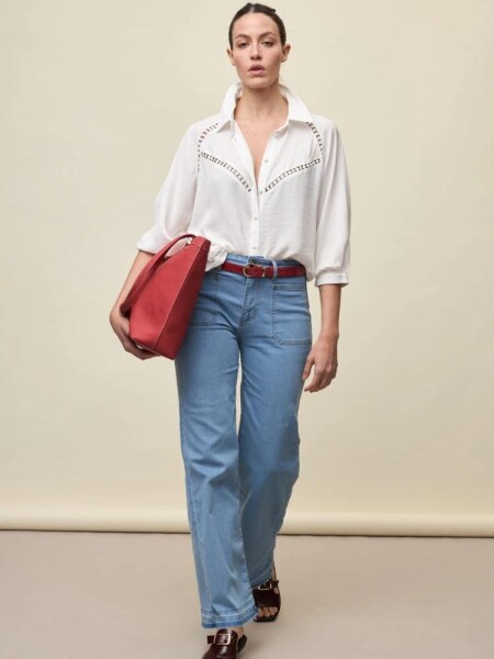 CAMISA ALLIE CASTELLO M.3/4 BLANCO