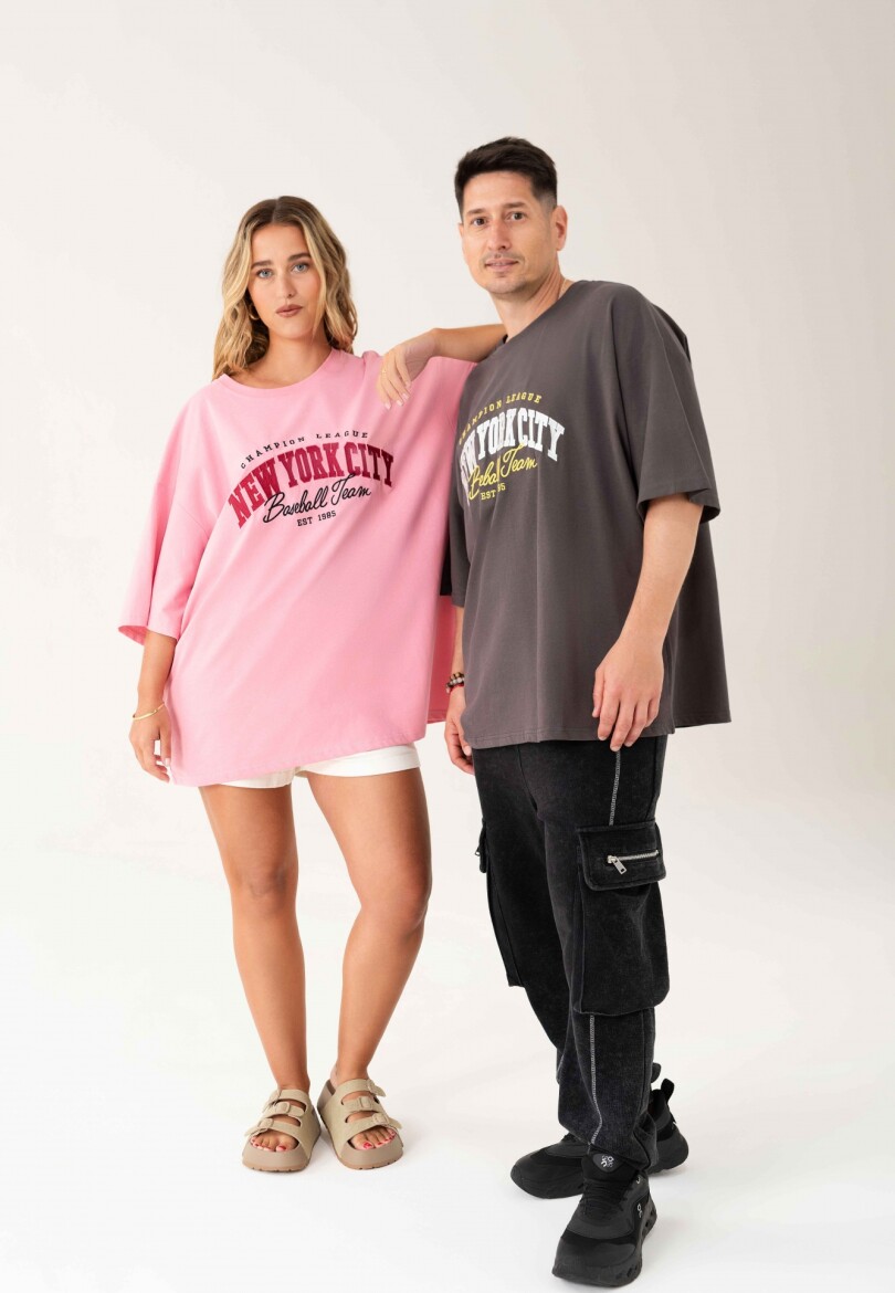 Remera New York Rosa