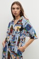 Vestido camisero estampado multicolor