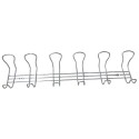 PERCHERO CROMADO 6 GANCHOS DOBLES PLATEADO