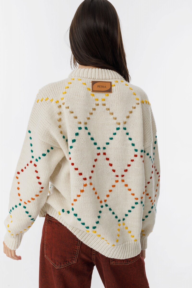 Sweater Rainbow Bordado Multicolor