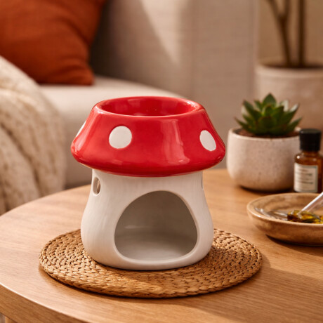 Hornito para aceites de cerámica Honguito Rojo
