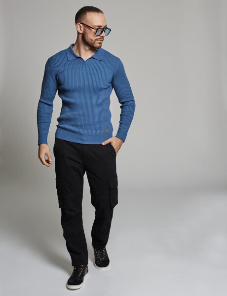 Pantalon cargo slim negro