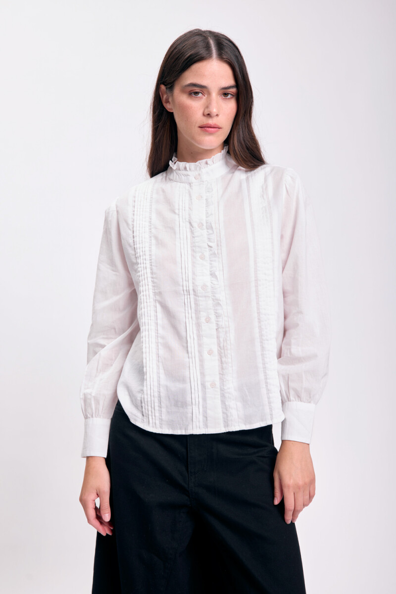 Blusa con volado Crudo