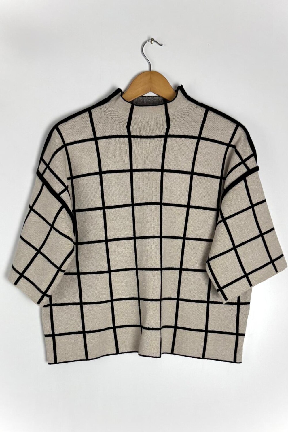 SWEARTER VISCOSA DUST CRUDO/NEGRO