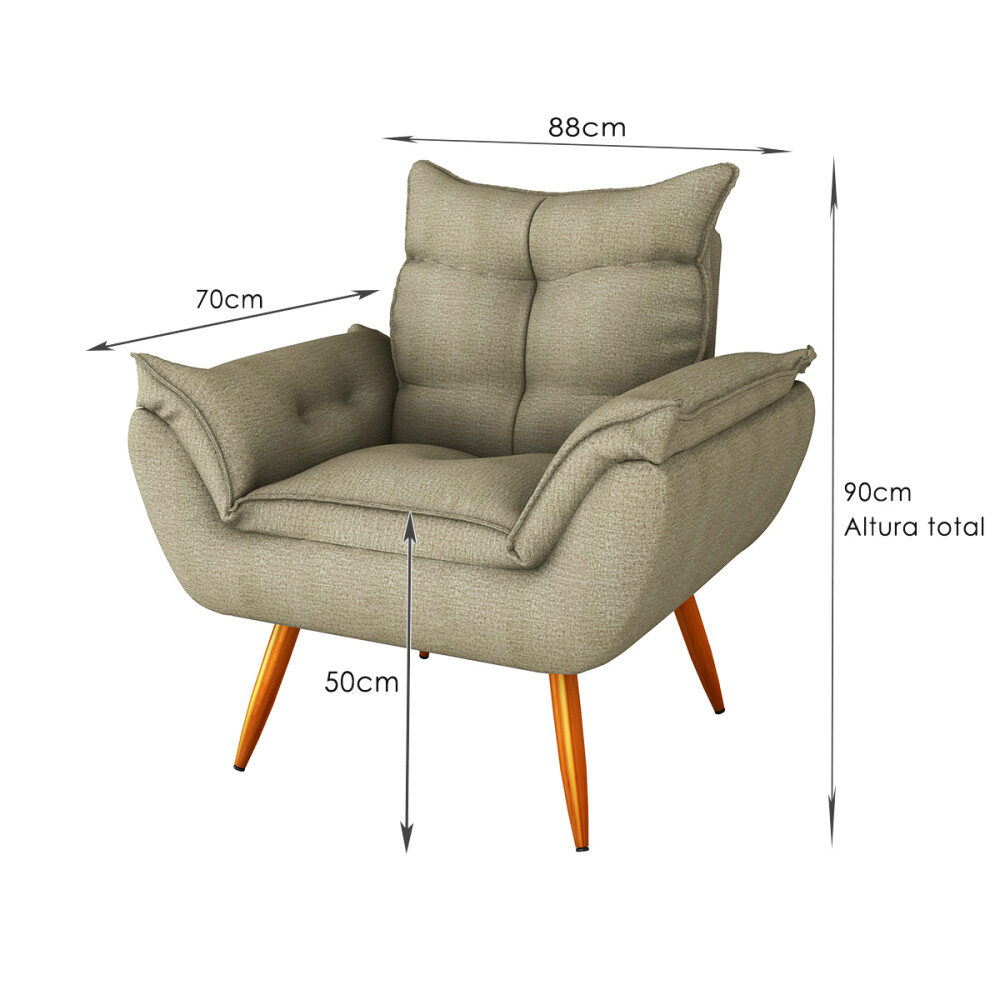 Sillón 1 cuerpo Poltrona Turin Beige