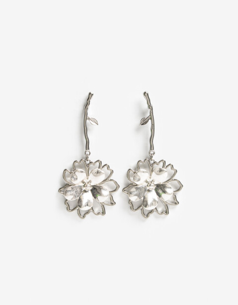 Aros Colgantes Largos Metal Aros Colgantes Largos - Plateado Rodio