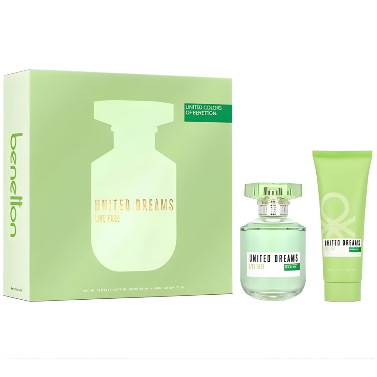 Set Perfume Benetton Live free EDT 80ML+ Body Lotion 