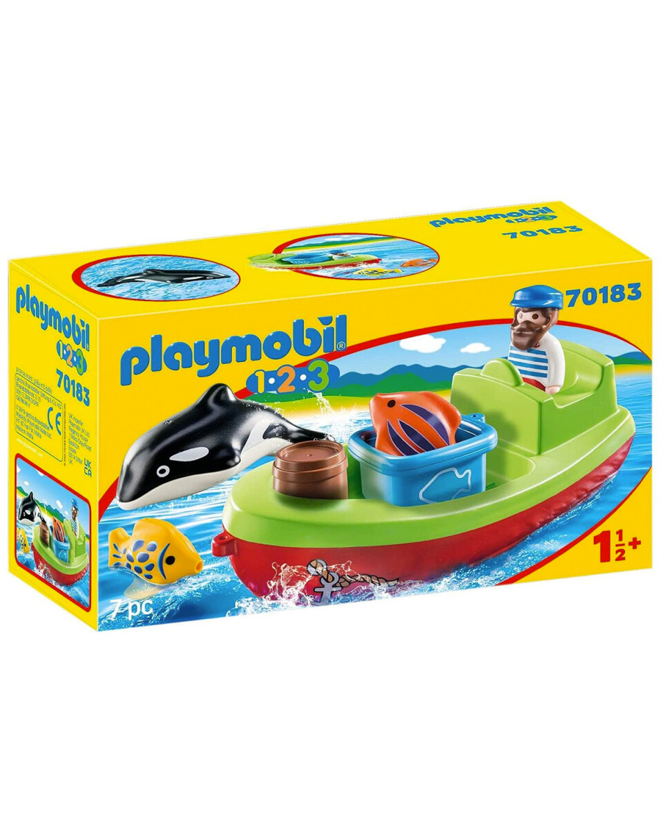 Playmobil 1.2.3 pescador con bote 