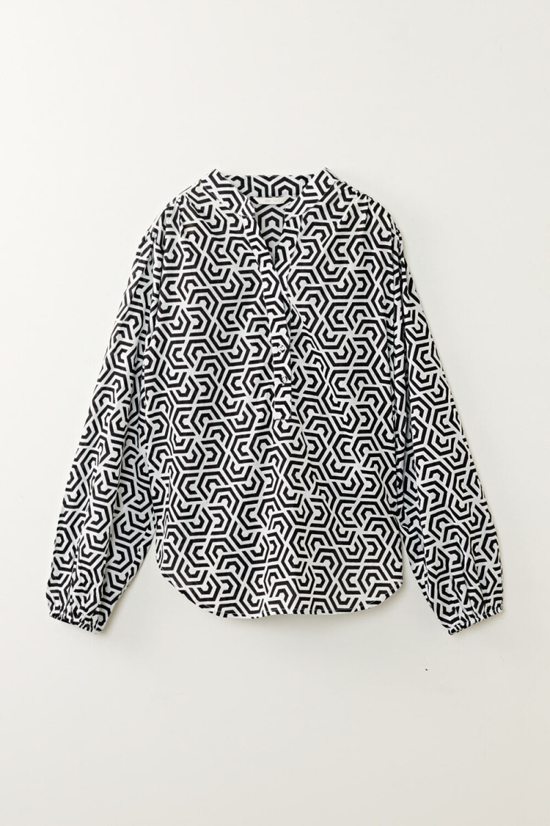 Camisa estampa Geometrica Negro