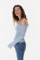Sweater Oasis Celeste con blanco
