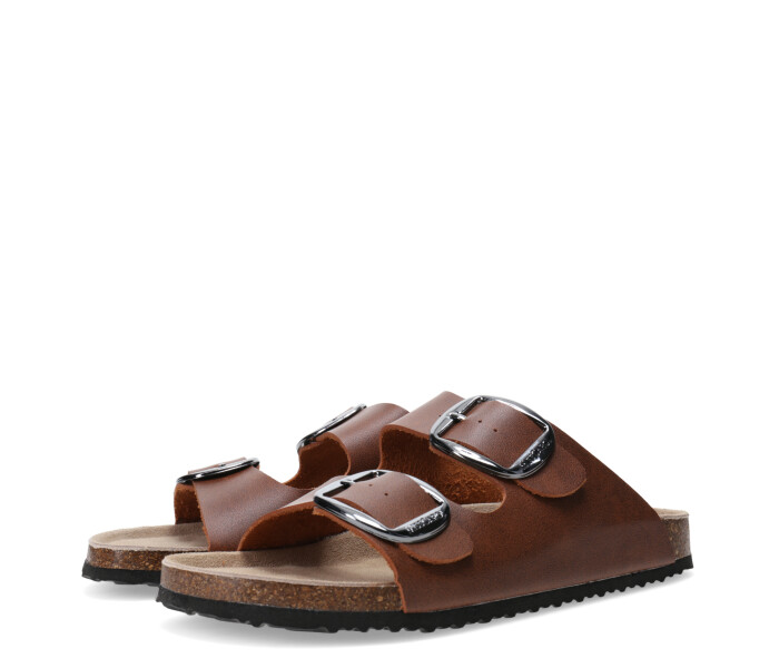 Sandalia MANTUA con dos hebillas Brown