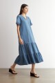 Vestido de jean bordado jean medio
