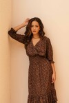 VESTIDO VALENTINA MAXI COCOA BOTANICAL GAZE VESTIDO VALENTINA MAXI COCOA BOTANICAL GAZE