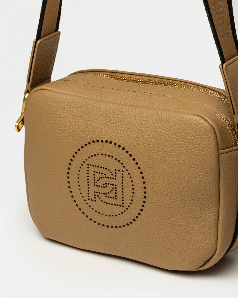 Bandolera Key en efecto cuero graneado Taupe