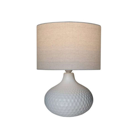 Lampara De Mesa Ceramica D30X40Cm Hexagonos Blanco
