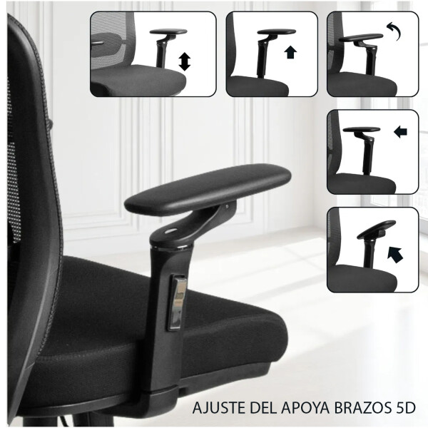 Silla Sillon Mesh Apoya Cabeza Respaldo Alto SILLA RESPALDO ALTO 5D MESH CELLA