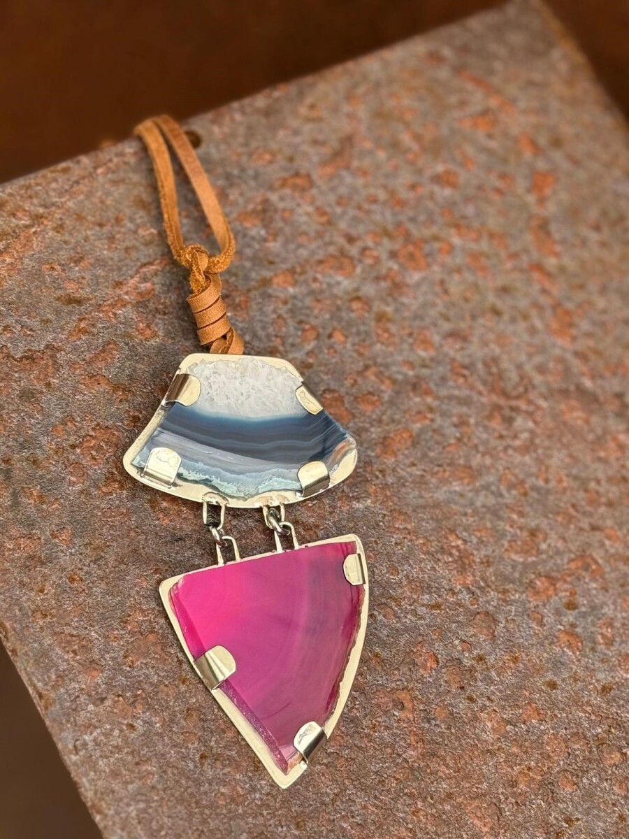 Cracked Necklace - Fucsia / Azul 
