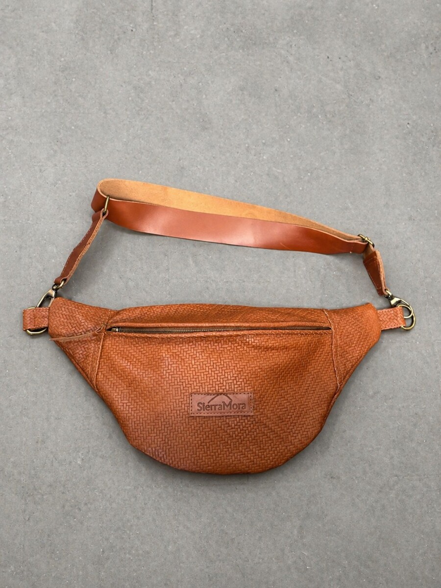 Leather Fanny Pack - Trenzado Camel 