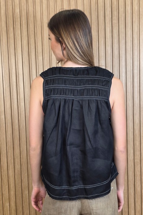Musculosa Maui Puro Lino Negro