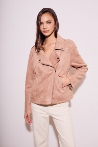 Campera Gamuza Cuero Vegano Mocha