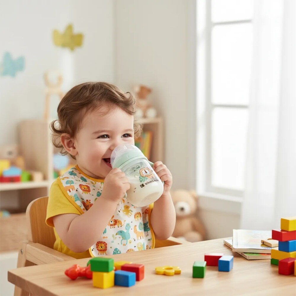 Vaso KIKKABOO 6m+ boquilla silicona verde