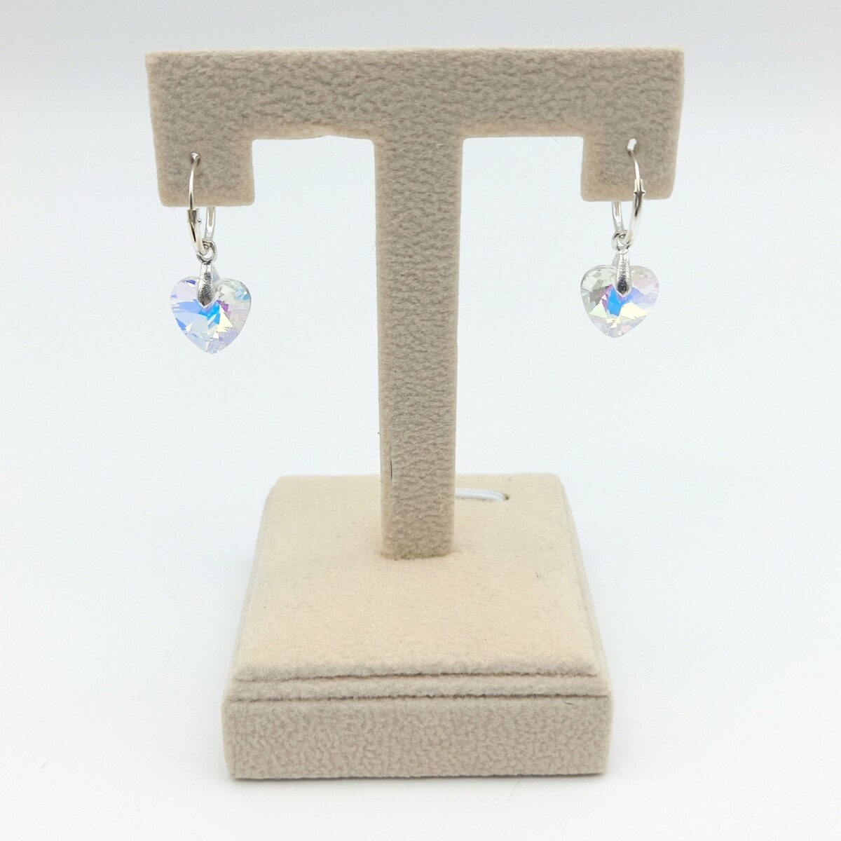 Par de aros de plata 925 con cristal. 