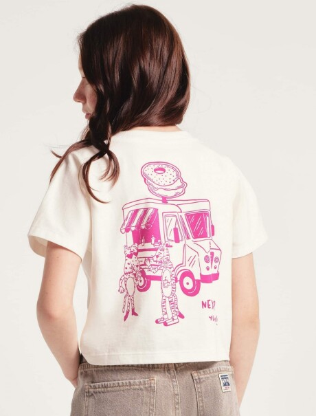 CAMISETA INFANTIL MANGA CORTA CON ESTAMPAS BEIGE