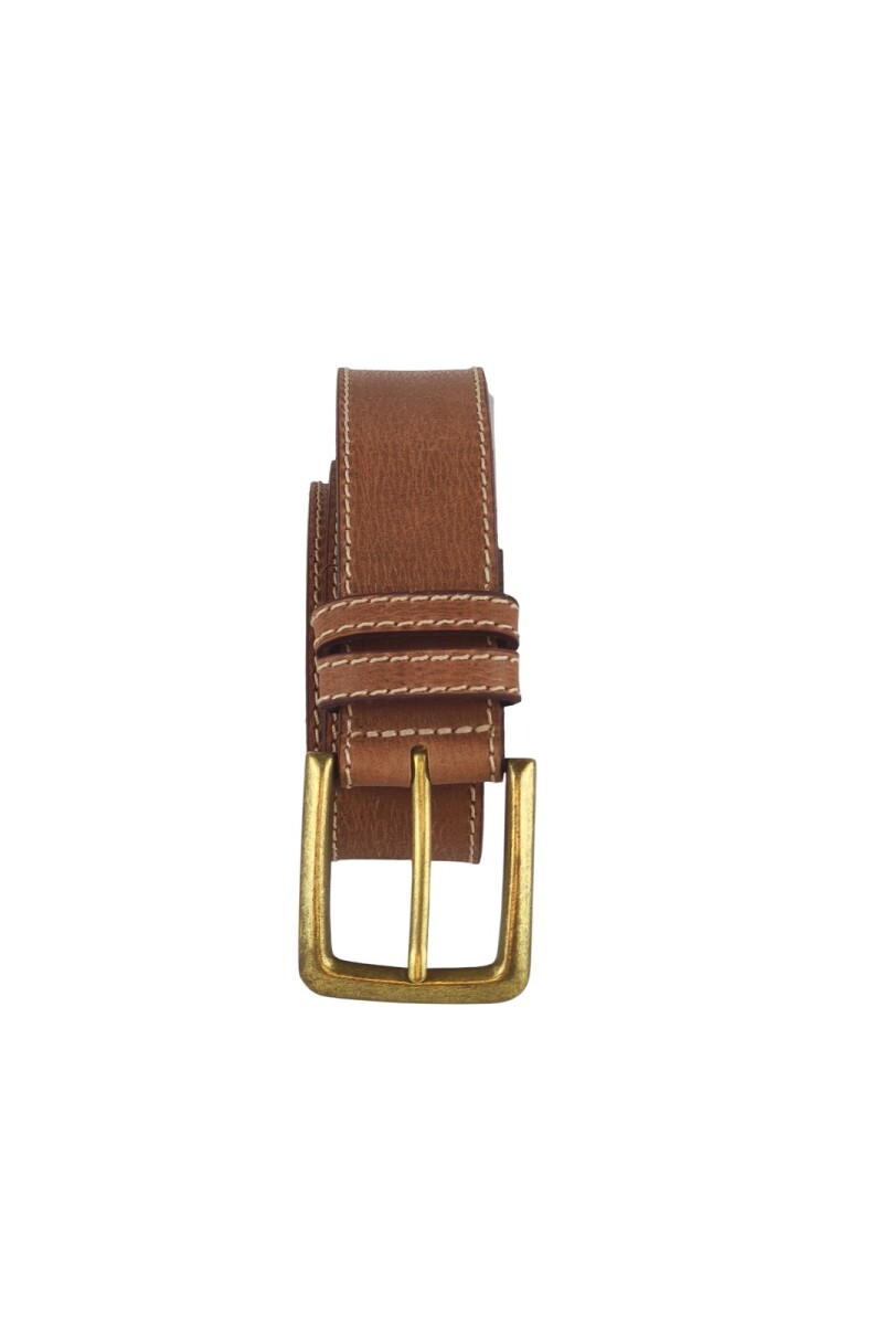 Cinto dama c/forro de 35mm doble pasador Marron