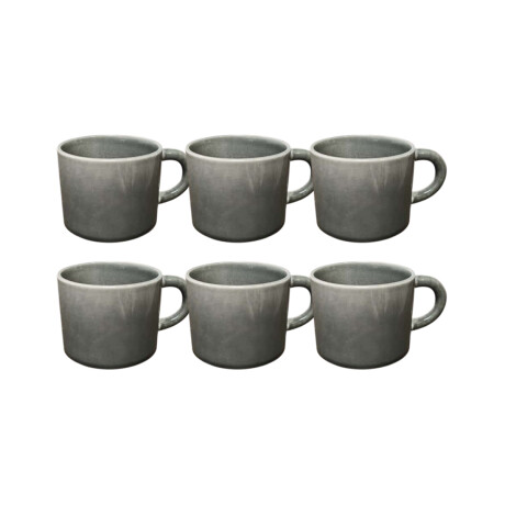 Set x6 tazas rústicas gris Sc