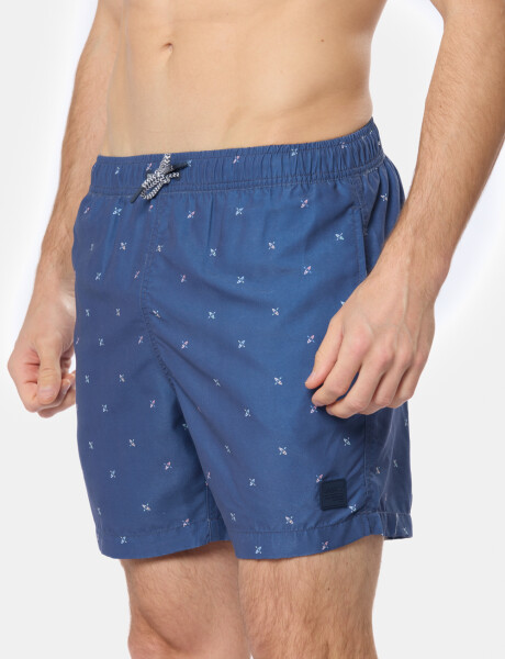 SHORT DE BAÑO ESTAMPADO Azul