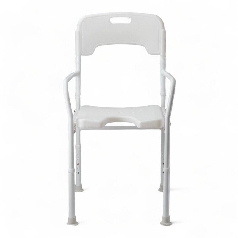 Silla Para Aducha Plegable Altura Ajustable Brazos Respaldo Sin Color