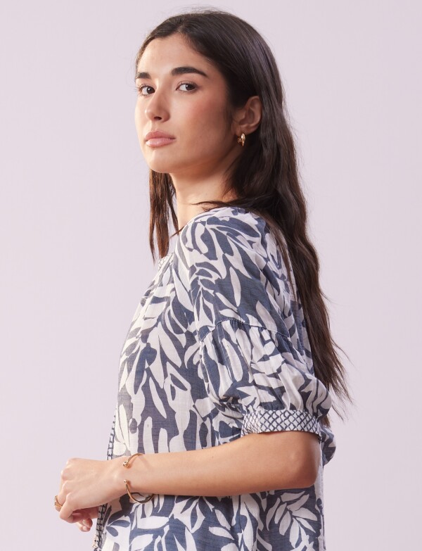 Blusa Cordel BLANCO/AZUL