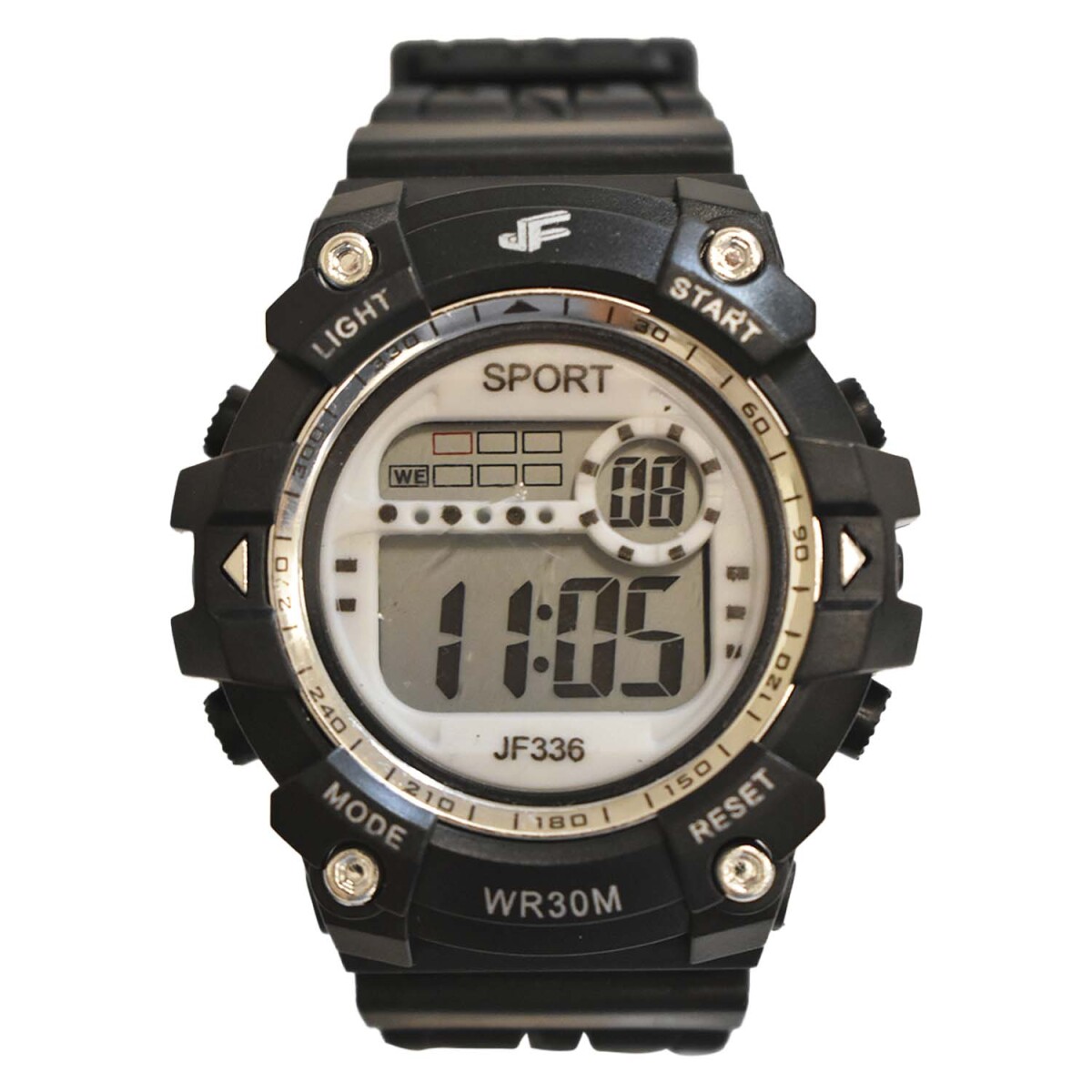 Reloj Deportivo Unisex de Pulsera Waterproof Pantalla Luz - Negro/blanco 