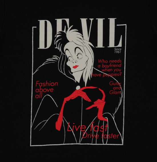 T-shirt de mujer Cruella NEGRO