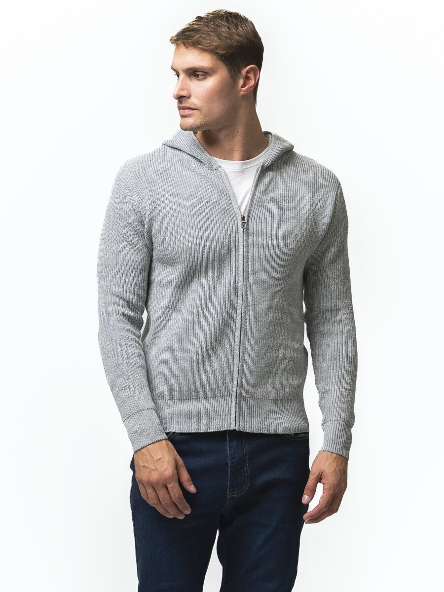 Campera Tejida con Capucha TRENTO - Gris 