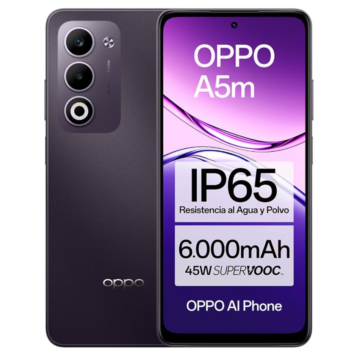 Celular Oppo A5M 4G 256GB 8GB RAM - Morado 