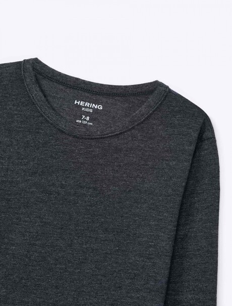 CAMISETA BÁSICA UNISSEX INFANTIL MANGA LARGA GRIS