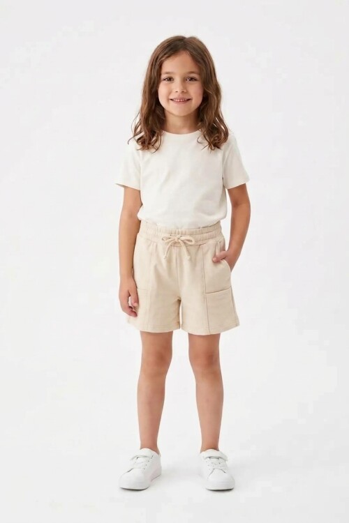 Short en terry con bolsillos CRUDO