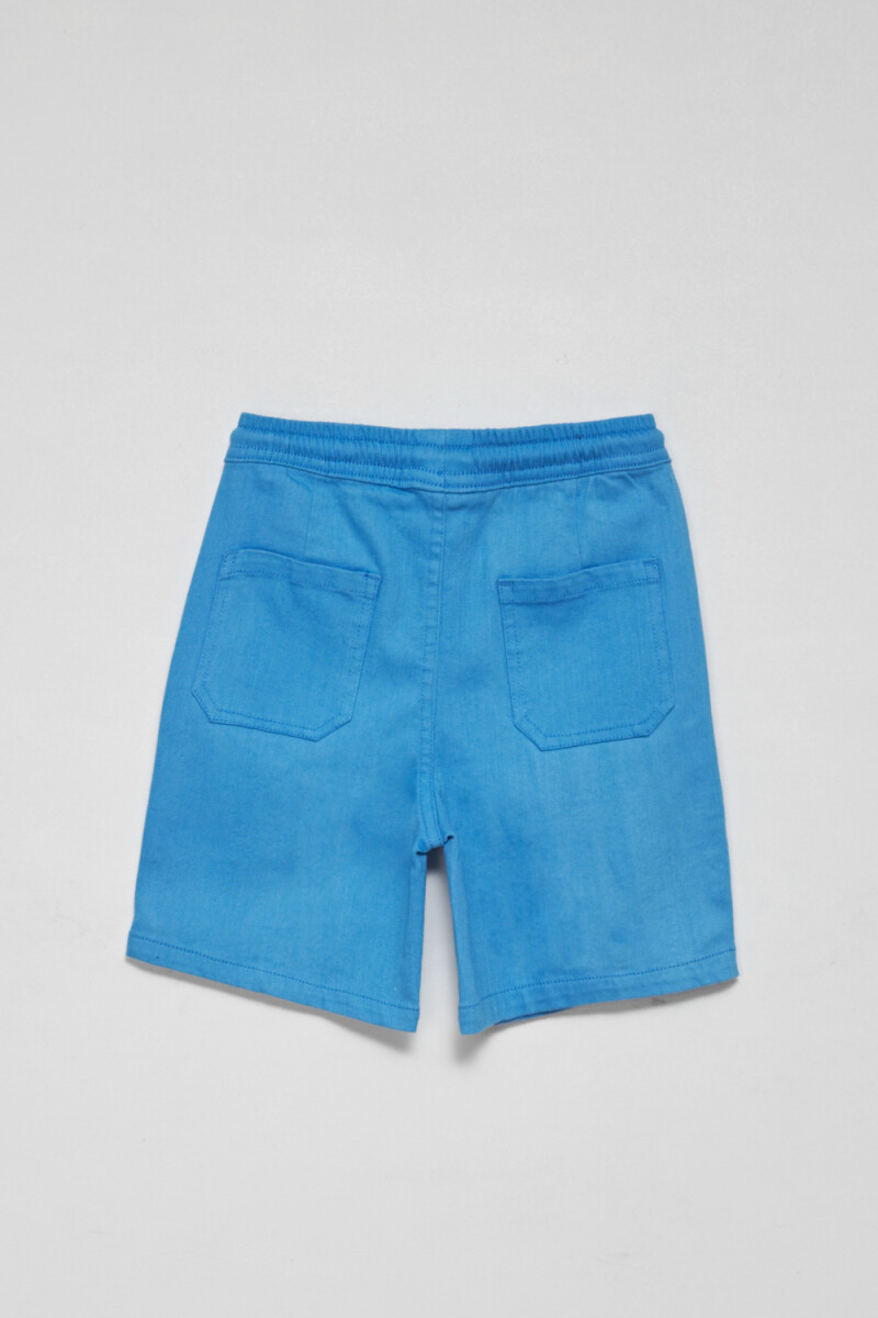 Bermuda casual con lavado Azul Vibrante