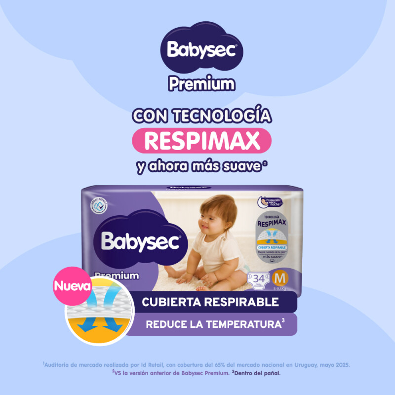 Pañales Babysec Premium Hyper Talle M 34 Uds Pañales Babysec Premium Hyper Talle M 34 Uds