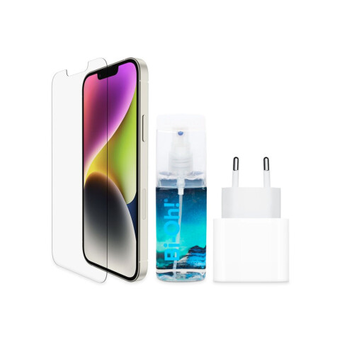 KIT iPhone Starter Pack 17e (Lámina Templada / Cargador USB-C / Limpiador de Pantallas) KIT iPhone Starter Pack 17e (Lámina Templada / Cargador USB-C / Limpiador de Pantallas)