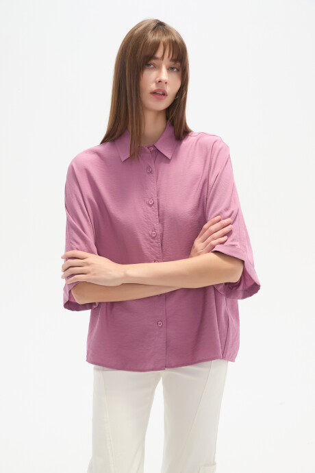 Camisa Baharu Magenta Claro