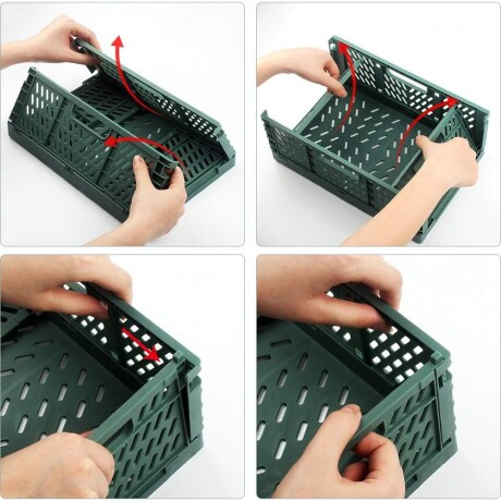 Cajón Organizador M Caja Plástica Plegable Apilable Multiuso Naranja