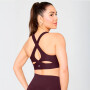 Top No-Bounce High Impact Sports Bra Mujer Oxblood/classic White